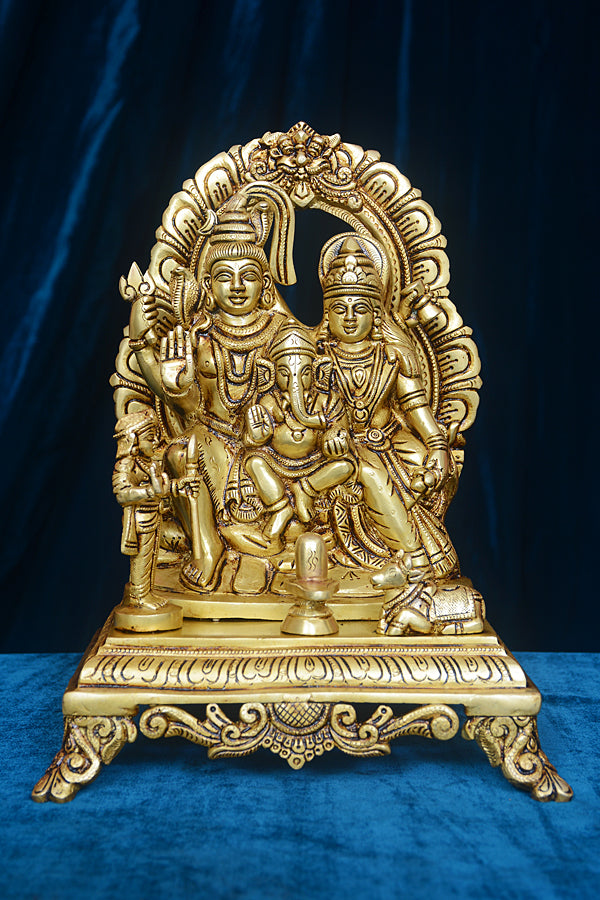 SHIV FAMILY WITH FRAME CHOWKI