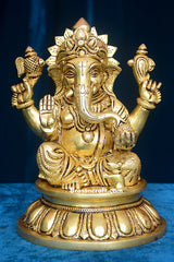 Round Base Sitting Ganesh Ji