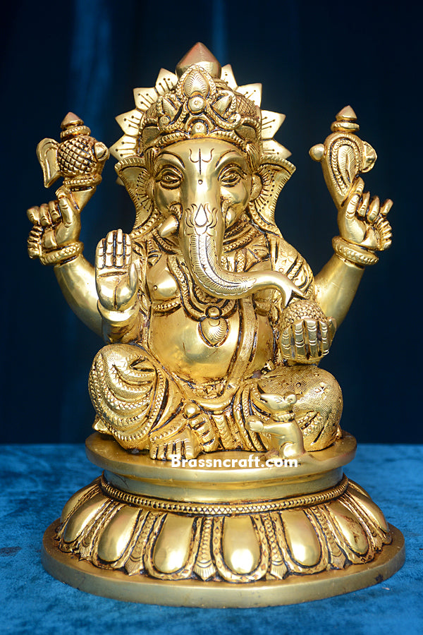 Round Base Sitting Ganesh Ji