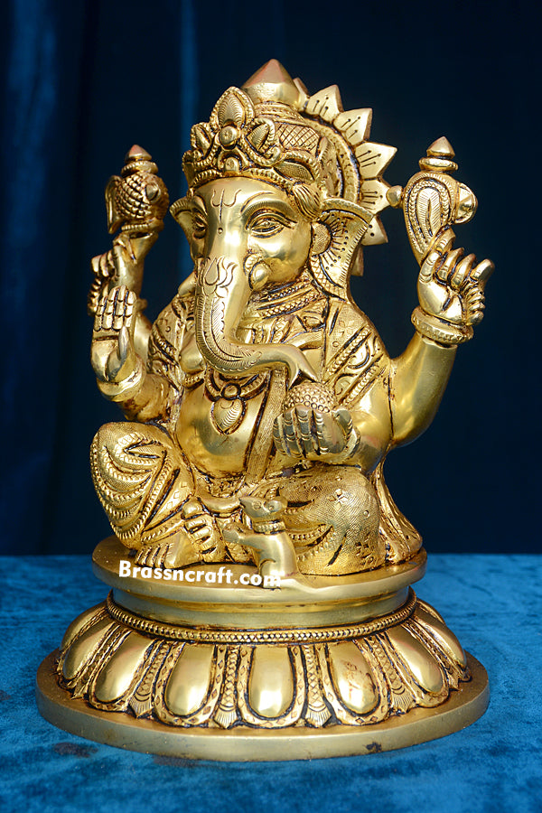 Round Base Sitting Ganesh Ji