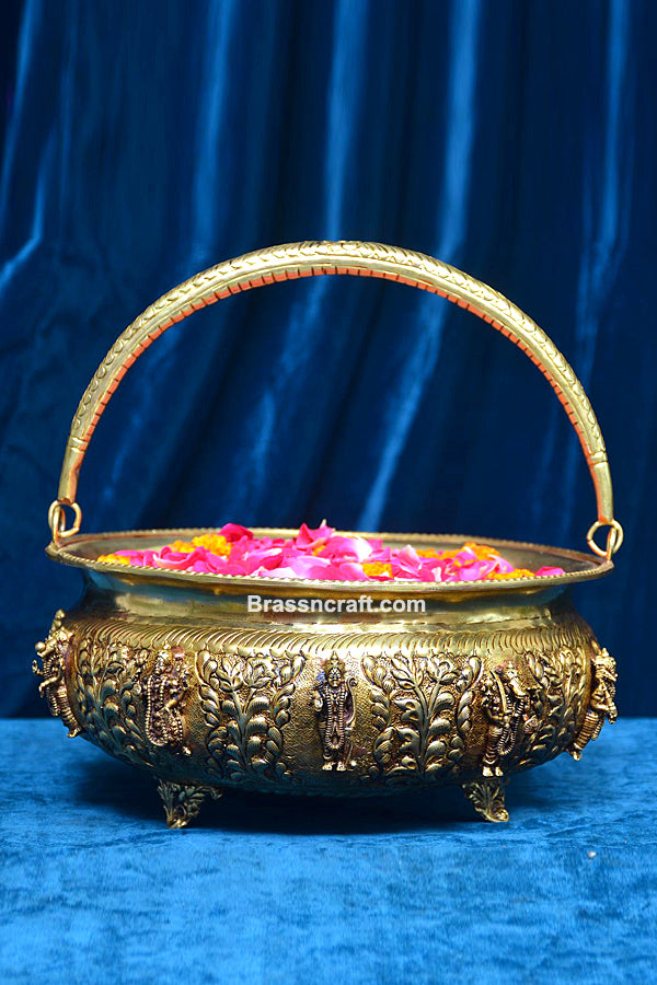 Handle Dasavatar Brass Basket