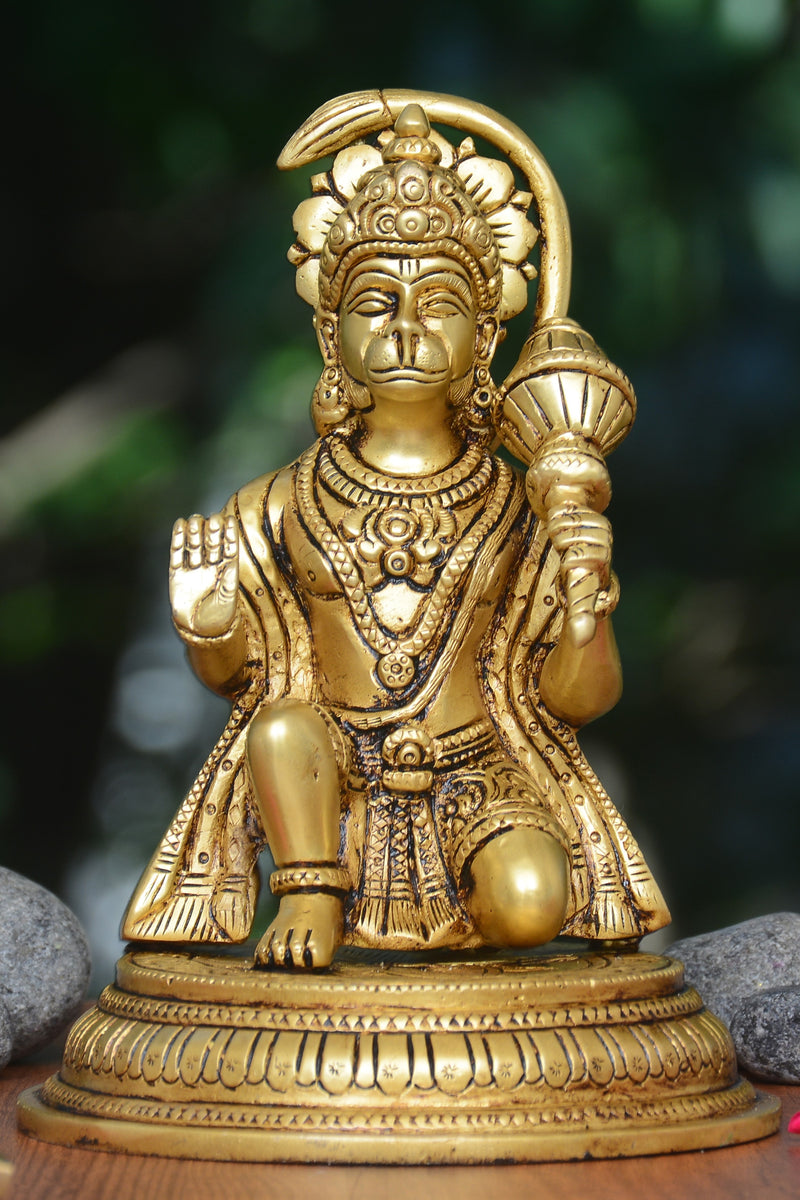 SITTING HANUMAN WITH ROUND BASE