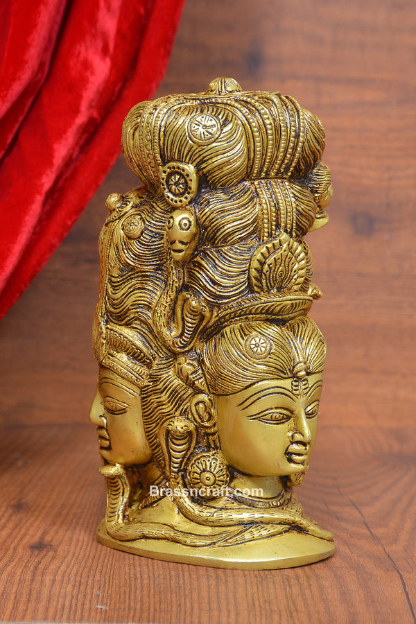 Brass Shiva Parwati Face