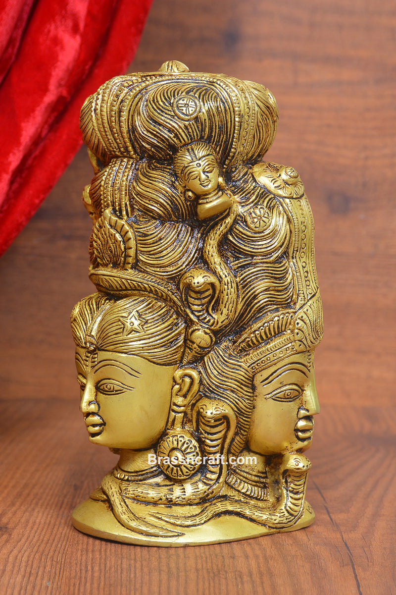 Brass Shiva Parwati Face