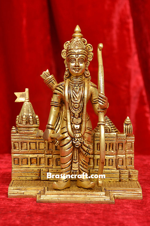 Brass Ram Temple with Ram Idol