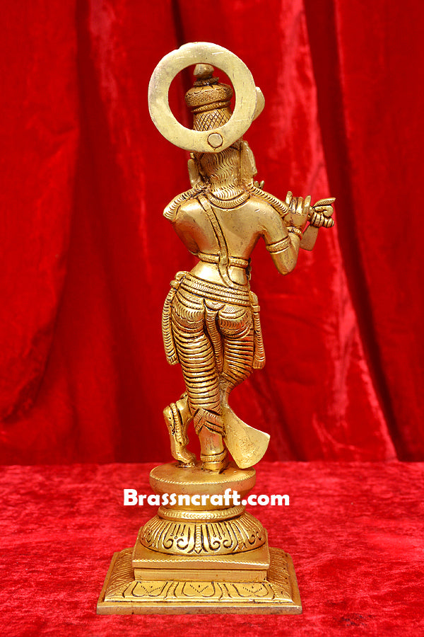 Brass Standing Krishna Idol for Worship