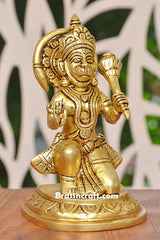 Brass Sitting Hanuman Idol