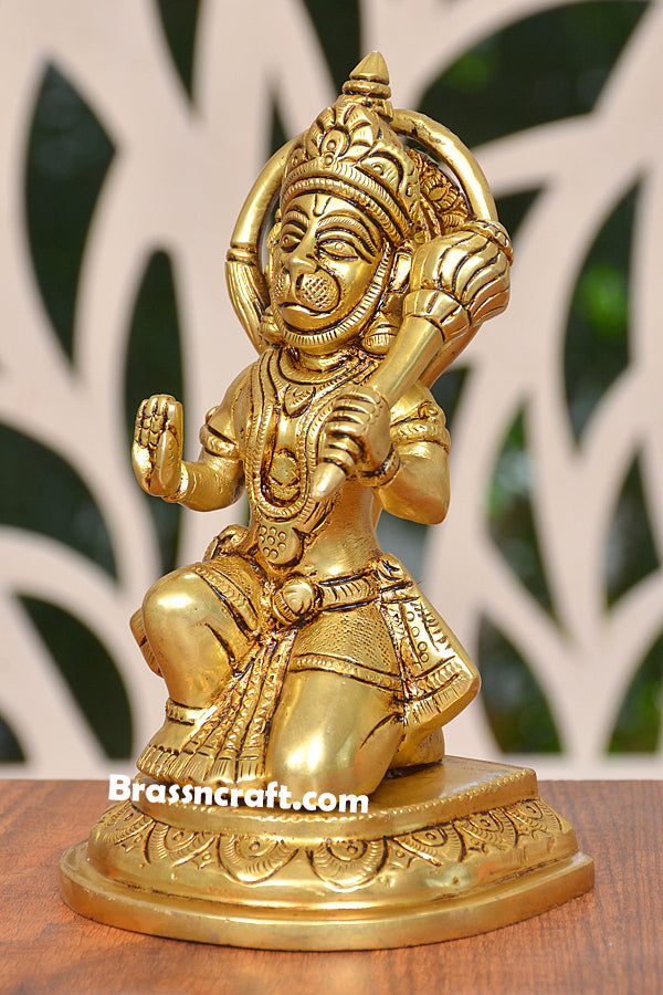 Brass Sitting Hanuman Idol