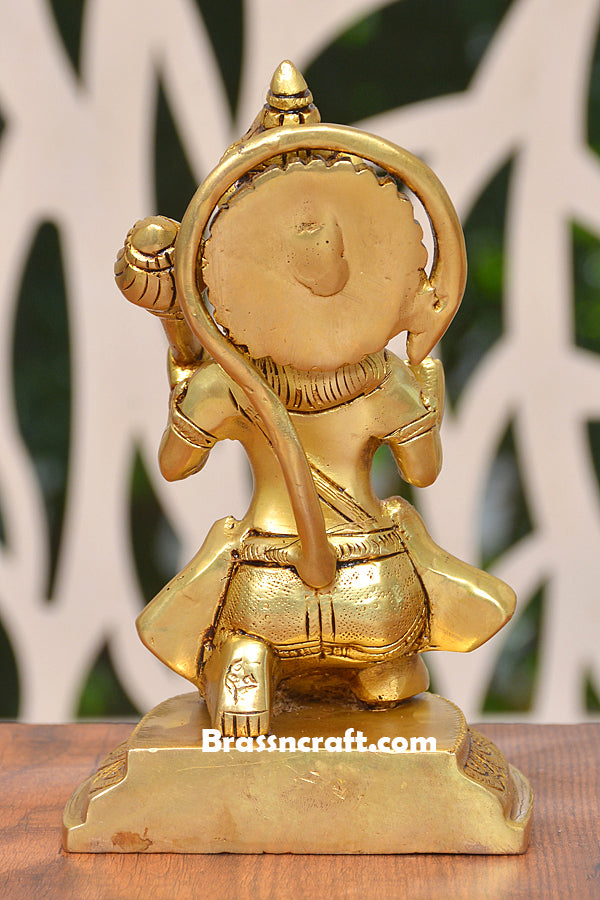 Brass Sitting Hanuman Idol