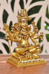 Brass Sitting Shiva in Lap Idol