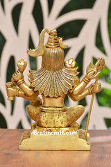 Brass Sitting Shiva in Lap Idol