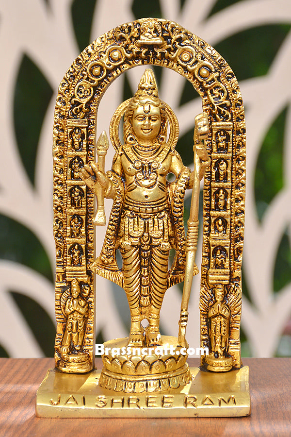 Brass Ram Idol with Frame