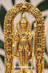 Brass Ram Idol with Frame