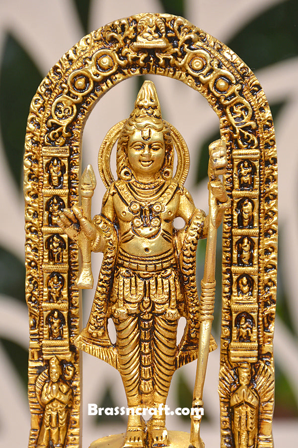 Brass Ram Idol with Frame