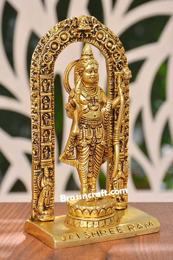 Brass Ram Idol with Frame