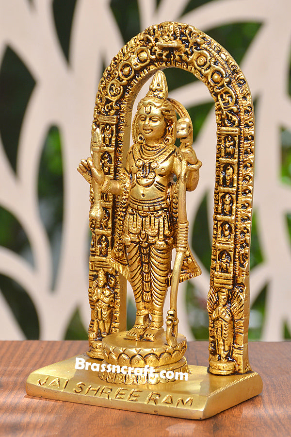 Brass Ram Idol with Frame