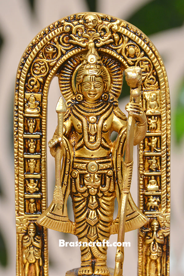 Brass Ram Idol with Frame