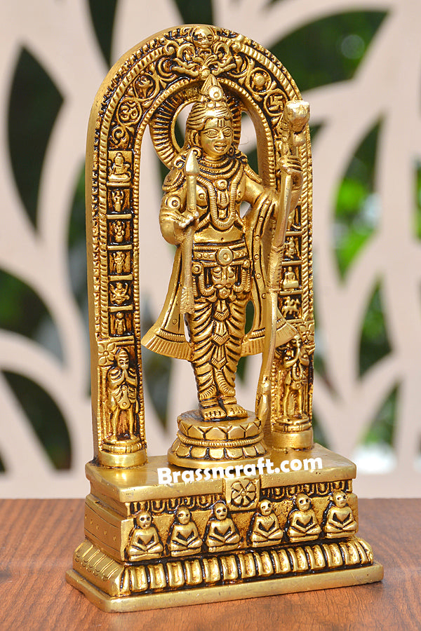Brass Ram Idol with Frame