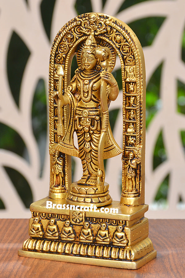 Brass Ram Idol with Frame