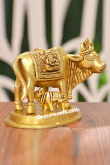 Brass Cow and Calf Idol