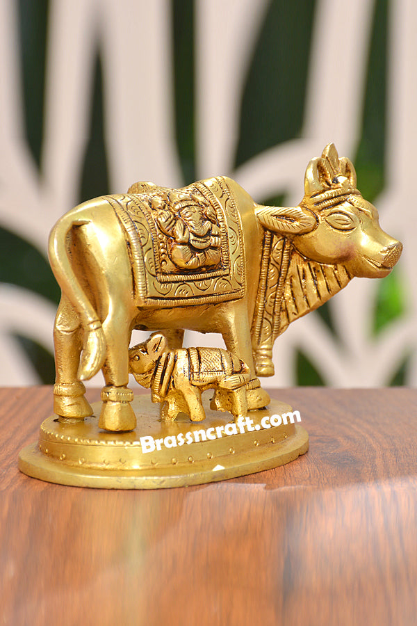 Brass Cow and Calf Idol