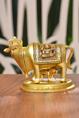 Brass Cow and Calf Idol