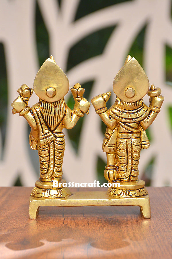 Brass Standing Vishnu Laxmi on Choki