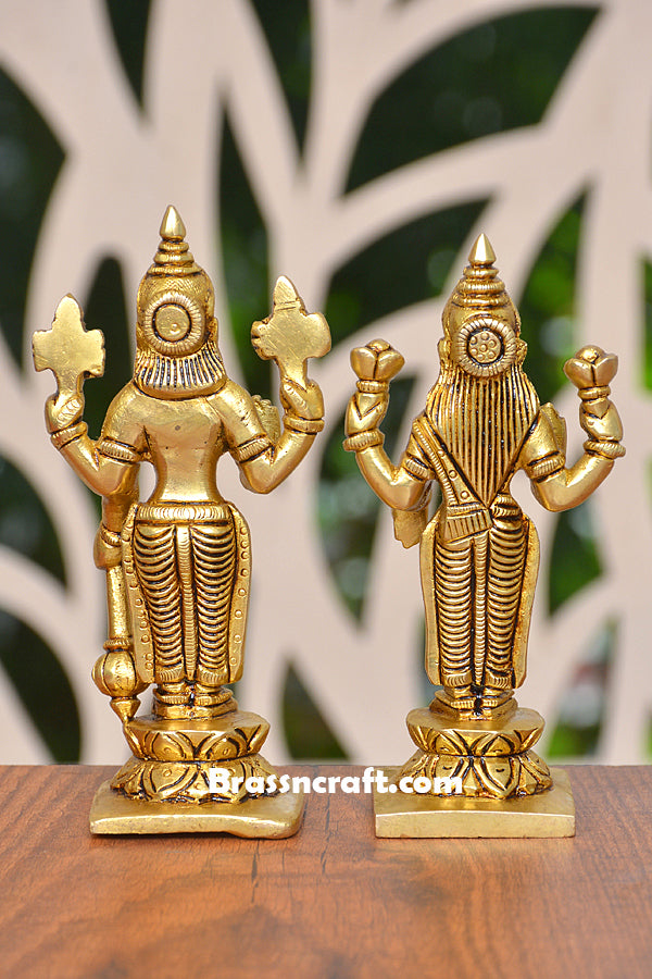 Separate Brass Standing Vishnu Laxmi