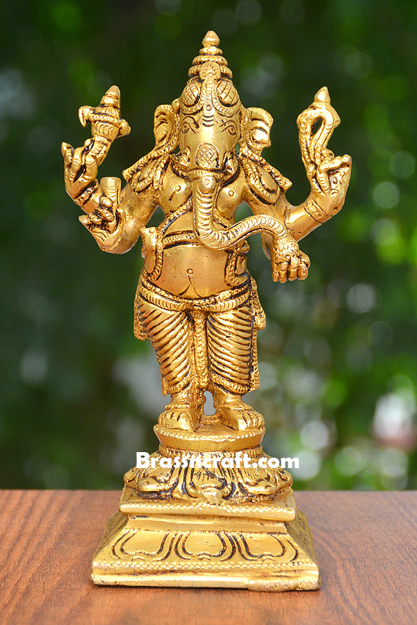 Standing Ganesh Idol with Chowki