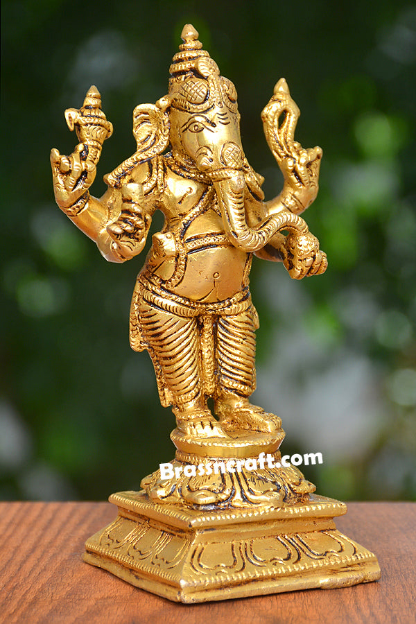 Standing Ganesh Idol with Chowki
