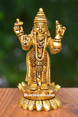 Brass Standing Kamal Lord Vishnu Idol