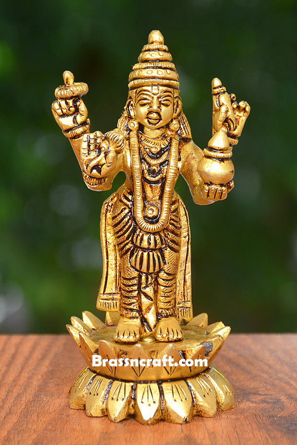 Brass Standing Kamal Lord Vishnu Idol