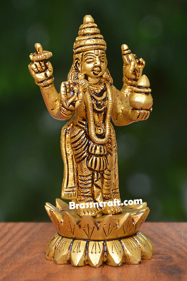 Brass Standing Kamal Lord Vishnu Idol