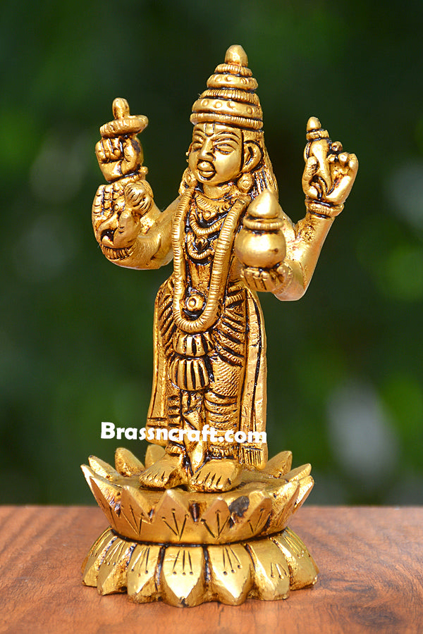 Brass Standing Kamal Lord Vishnu Idol