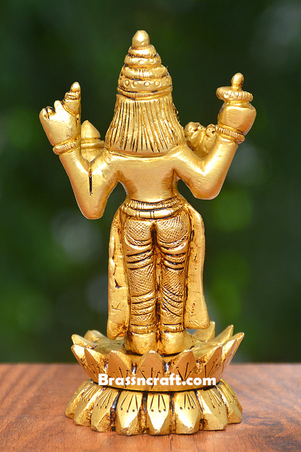 Brass Standing Kamal Lord Vishnu Idol