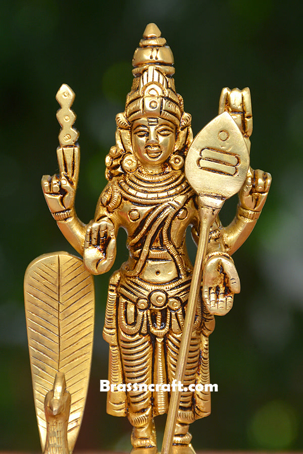 Brass Standing Murugan Idol