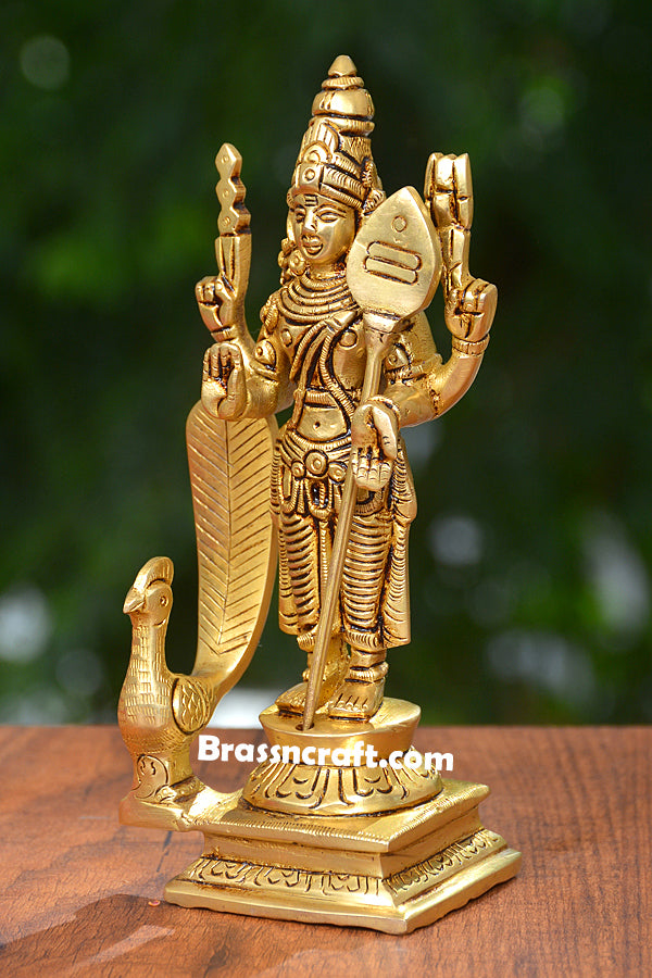 Brass Standing Murugan Idol