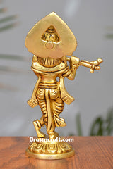 Brass Standing Krishna Idol for Worship