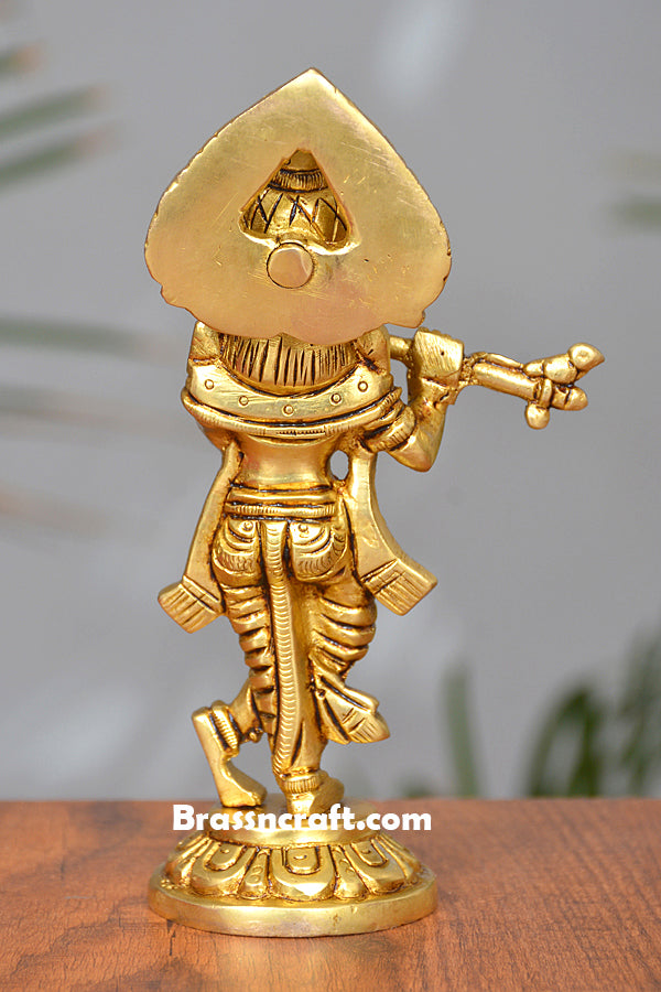 Brass Standing Krishna Idol for Worship
