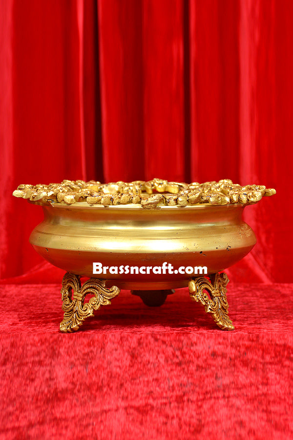 Brass Urli with Flowers