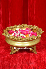 Brass Urli with Flowers
