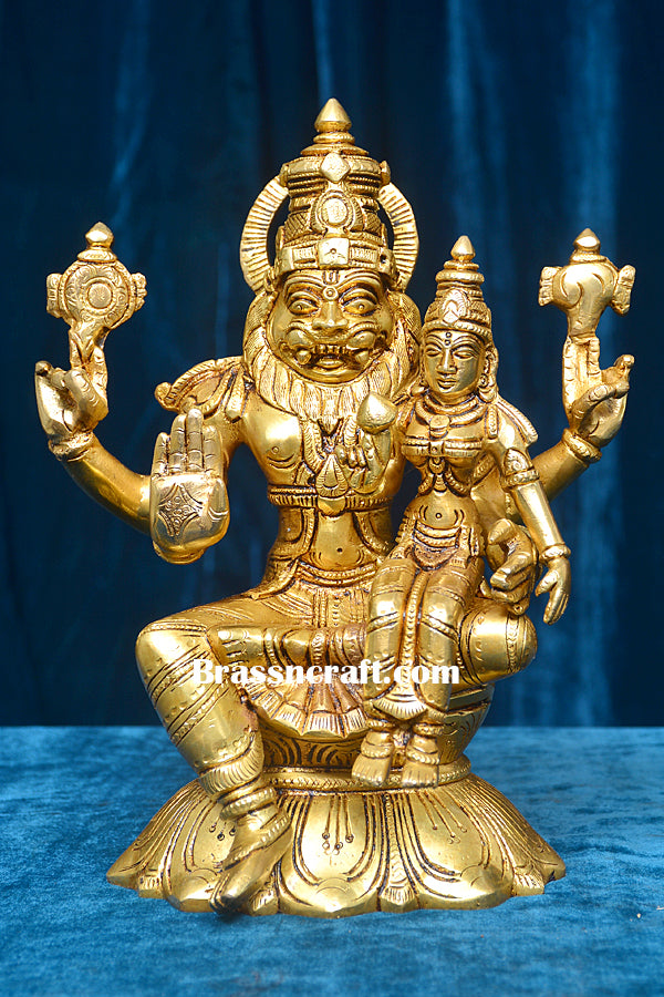 Brass Narshingh laxmi Sitting