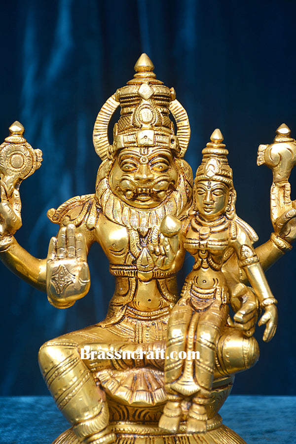 Brass Narshingh laxmi Sitting