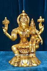 Brass Sitting  Hayagriva Laxmi idol