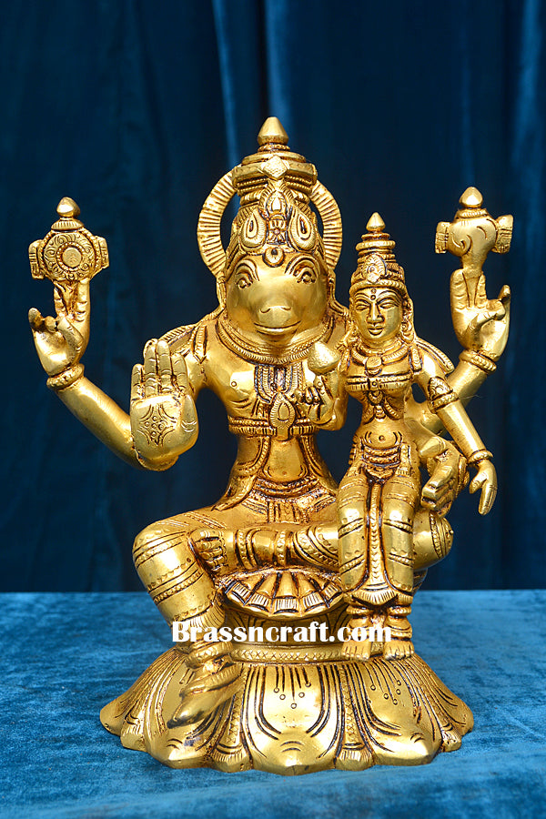 Brass Sitting  Hayagriva Laxmi idol