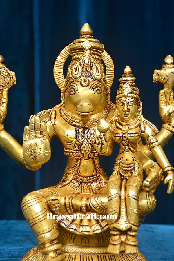 Brass Sitting  Hayagriva Laxmi idol