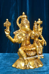 Brass Sitting  Hayagriva Laxmi idol