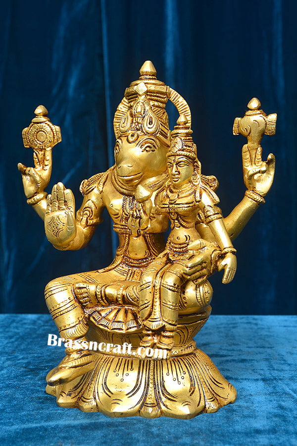Brass Sitting  Hayagriva Laxmi idol