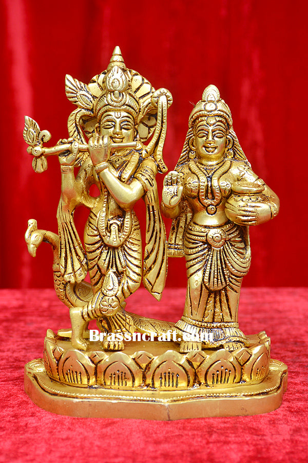 Brass Radha Krishna Statue