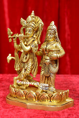 Brass Radha Krishna Statue
